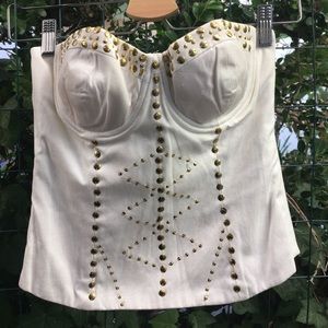 Strapless white bustier